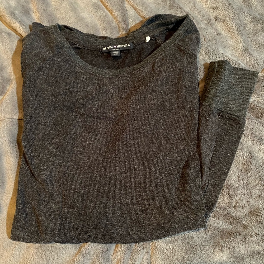 Brandy heather gray long sleeve sweater